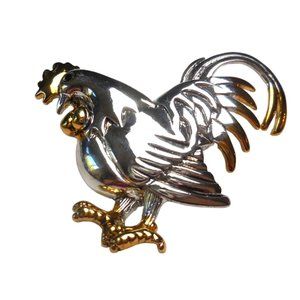 Rooster Pin Brooch Pendant Chicken Bird scarf charm Jewelry